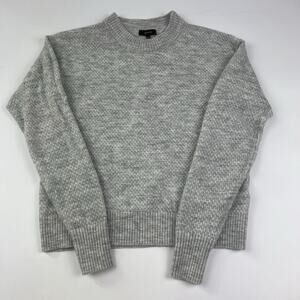 Quince Women's Baby Alpaca Wool Blend Diamond Stitch Crew Neck Sweater Size XS